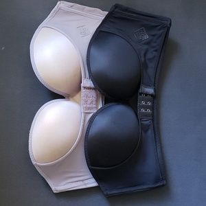 Magic Black and Beige Strapless Bras